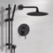 Matte Black Shower Set With Rain Shower Head and Hand Shower